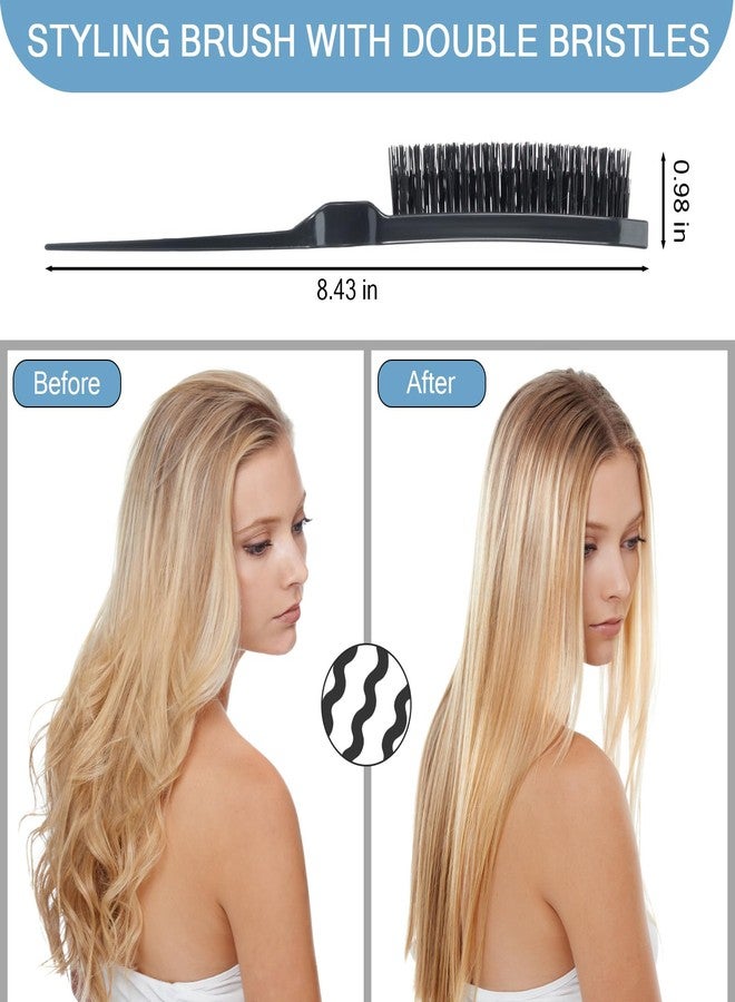 SIMPOR Teasing Hair Brush Slick Back Hair Brush Nylon Bristles Salon Styling Edge for Back Combing Lifting Create Volume Parting Stick for Women Men - Image 3